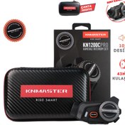 Resim Knmaster Kn1200C PRO Kameralı Motosiklet Kask Interkom Bluetooth Intercom Kulaklık Seti 