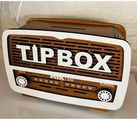 Resim Tip Box Bahşiş Kutusu Nostaljik Radyo Görünümlü Beyaz 