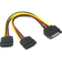 Resim Mena Rise Sata Çoklayıcı 15 Pin 1 Erkek 2 Dişi 2 Port Çoklayıcı Y Splitter HDD Bağlantı Kablosu 4426 