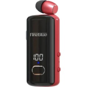Resim Fineblue Aylina F580 Dijital Göstergeli Makaralı Titreşimli Bluetooth Kulaklık Kırmızı 