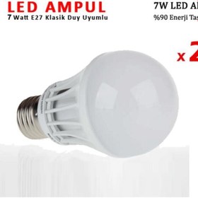 Resim İndiriminVar Düşük Güç Tüketimli Enerji Tasarruflu Led Ampul Lamba 7watt 2adet 