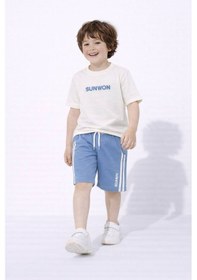 Resim Miniko Kids Erkek Çocuk Sunwon Modelli Pamuk Şortlu Takım Mavi 