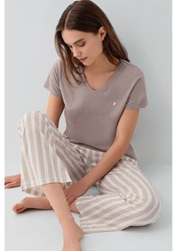 Resim Pierre Cardin Kadın Kahverengi Pijama Takım Kahverengi 
