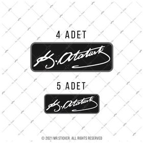 Resim Rfhlm228 Reflektif Kemal Ataturk Imza Seti - 9 Lu Set 