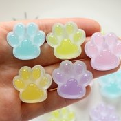 Resim 2 adet Şeffaf Reçine Tarzı Plastik Pati Baskılı Buzdolabı Mıknatısları - Kendinden Yapışkanlı Yeniden Kullanılabilir Karikatür Hayvan Dekoru ile Pastel Renkler ve Parıltılı Vurgular Ev, Parti, Buzdolabı, Cam Süslemeleri, Parti Aksesuarları için | Canlı Buzdolabı Sanatı | Pürüzsüz Dokusu, Buzdolabı için Mıknatıslar 