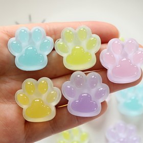 Resim 2 adet Şeffaf Reçine Tarzı Plastik Pati Baskılı Buzdolabı Mıknatısları - Kendinden Yapışkanlı Yeniden Kullanılabilir Karikatür Hayvan Dekoru ile Pastel Renkler ve Parıltılı Vurgular Ev, Parti, Buzdolabı, Cam Süslemeleri, Parti Aksesuarları için | Canlı Buzdolabı Sanatı | Pürüzsüz Dokusu, Buzdolabı için Mıknatıslar 