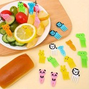 Resim Ev Kullanımı İçin 20/30 Adet Karikatür Meyve Çatalı, Mini Bento Pürçükleri ile Hayvan Tasarımları Olan Sevimli Plastik Meyve Çatalı Seti. 