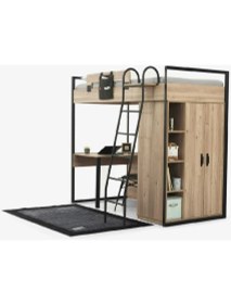 Resim Bubu Home Palsmart C Meşe Dolaplı Ranza Tekli 