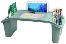 Resim Çok Amaçlı Plastik Hobi Masası ve Laptop Sehpası - Sağlıklı Çalışma için Laptop Masası, Kanepede ve Yerde Kullanım - Mint Yeşili 