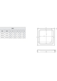 Resim Shower 90x90 Frey Kare Slimblok Duş Teknesi H:10 Cm 