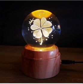 Resim Usb'li Yonca Tasarımlı Dönen Cam Küre 