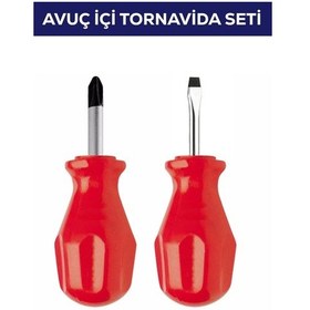 Resim Just Cheap Store 2'li Avuç Içi Tornavida Seti Düz Yıldız 