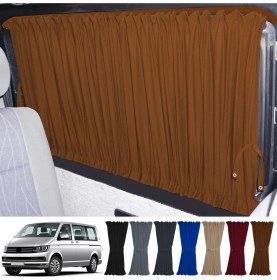 Resim Oto Pandami Volkswagen Transporter Caravelle T5/t6/t7 Kısa Şase 2003-2022 Uyumlu Taba Raylı Oto Perde Takımı 