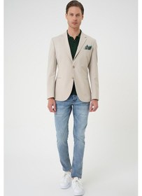 Resim Efor Comfort Fit Çift Yırtmaç Fleto Cep Esnek Pamuk Casual Kum Ceket C 675 Kum 