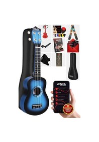 Resim Midex Ukx-500bl Sunburs Efektli Maun Soprano Ukulele Full Set 