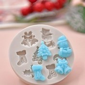 Resim 1 adet Bayramlık Noel Silikon Pişirme Kalıbı, Zil, Ağaç, Kardan Adam & Hediye Tasarımları - DIY Kurabiyeler, Çikolatalar ve El İşleri için İdeal - Kek Süsleme, Noel Kurabiye Kesiciler için Çok Yönlü Kullanım 