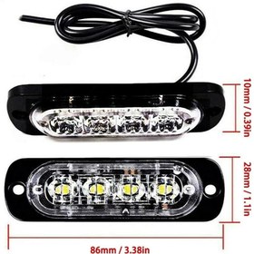 Resim 12W 4 Ledli Kırmızı Fonksiyonlu Çakar Led 