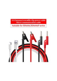 Resim 10a Kordon Mikro Kablo-dc Dc 10a Muz Fişi Timsah Klipsine Güç Kablosu Ve Rd6006 Rd6006p Çıkışı İçin Mikro İletişim Kablosu 
