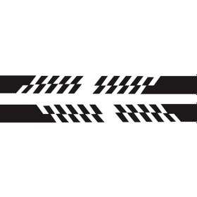 Resim Sones 2 Adet/takım D-487 Şerit Desenli Araba Modifiye Dekoratif Çıkartma Siyah 