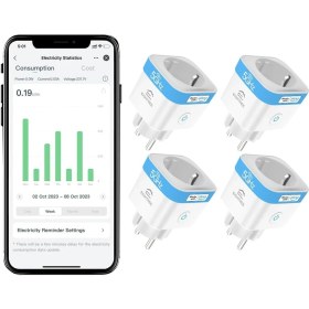 Resim 2.4/5ghz Wifi Akıllı Priz 16A, Enerji Ölçümlü, Alexa ve Google Uyumlu, 4’lü 