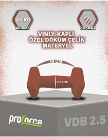 Resim Proforce VDB Dışı Vinil Kaplı İçi Çelik Döküm Ağırlık Dambıl 2.5 KG - 1 Adet 