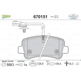 Resim Valeo 670151 Arka Fren Balatasi 4406000q0h 4406000q0l 4406000q1j 