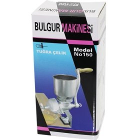 Resim Tuğra Çelik Bulgur Tahıl Öğütme Makinesi Kollu Öğütücü Mengeneli 