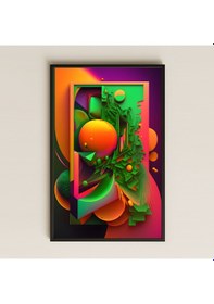 Resim Neon Geometrik Soyut Sanat Şeffaf Pleksi Tablo 
