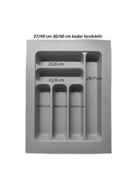 Resim Kaşıklık Ve Kepçelik 37 49 Cm 30/40 Cm Kadar Kesılebilir Gri 