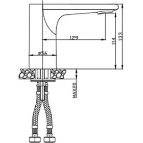 Resim Mena Rise Fotoselli Lavabo Bataryası (Çift Su Girişli/elektrikli+Pilli) Krom 