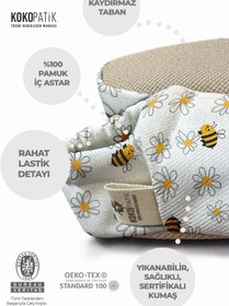 Resim Kokopatik ,kaydırmaz Taban,organik Pamuklu Ev Kreş Patiği,daisy Desen Patik 