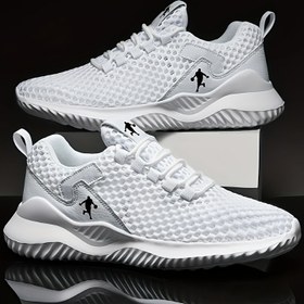 Resim Özel Teklif Erkekler için Nefes Alabilir Mesh Günlük Sneakerlar, Yaz Modası Delikli Ağ Tasarımı, Bağcıklı Hafif Spor Ayakkabılar, Rahat Kumaş Üstü ile Günlük Giyim için, Spor Salonu Ayakkabıları | Moda Sneakerlar | Havalandırmalı Tasarım 