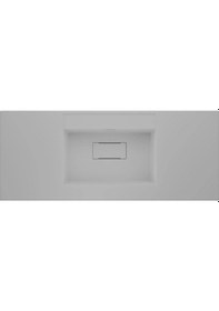 Resim Real Stone Flatstone 80x50 Beyaz Etajerli Granit Banyo Lavabosu Beyaz 