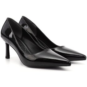 Resim Gönderi(r) Kadın Siyah Rugan Sivri Burun İnce Topuklu Stiletto 