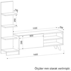 Resim Dekorister Salvador Kitaplıklı Tv Ünitesi Beyaz 