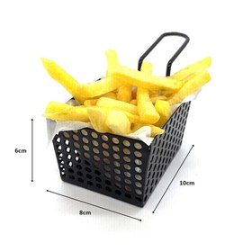 Resim Cafemarkt Model-1 Modern Mini Patates Sunum Sepeti, Siyah 