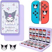 Resim DLseego Sevimli Tavşan Oyun Kılıfı, Switch Lite/Switch/Switch OLED için, 24 Yuvalı Oyun Kartı Tutucu ve 48 Mikro SD Kart Yuvası, Taşınabilir Oyun Kartı Saklama Kartuşu 2 ADET Güzel Parmak Kavrama ile 