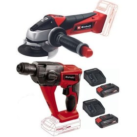 Resim Einhell TE-HD 18'li Akülü Vidalama Delme TE-AG 18/115 Akülü Avuç Taşlama 2 x 2.5ah Starter Kit Set 