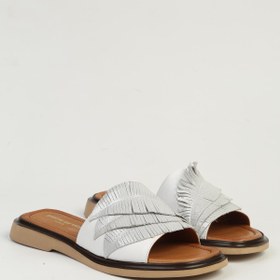 Resim Pierre Cardin Beyaz Kadın Deri Sandalet PC-54624 