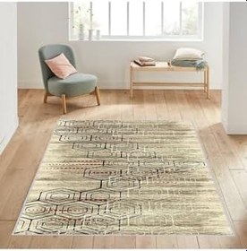 Resim Rovigo Dijital Baskı Yıkanabilir Kaymaz Taban Salon Halısı RVG1039, Bej, 100 x 150 