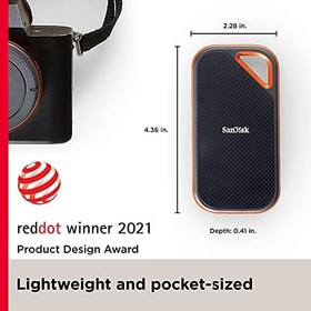 Resim SanDisk Extreme PRO Portable SSD 1 TB (taşınabilir NVMe SSD, USB-C, 2.000 MB/sn'ye kadar okuma hızı ve 2.000 MB/s yazma hızı, su ve toza dayanıklı) SDSSDE81-1T00-G25 