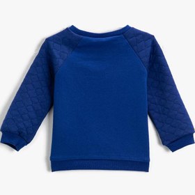 Resim Erkek Bebek New York Baskılı Sweatshirt Bisiklet Yaka Pamuklu 