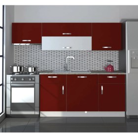 Resim Decoraktiv Prestij 220 MDF Hazır Mutfak Dolabı - Tezgah Dahil - Bordo 