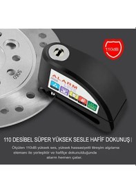 Resim Alarmlı Disk Kilidi Motorsiklet Martı Scooter Bisiklet Sesli Alarm 110 Desibel Yüksek Ses 