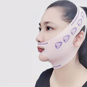 Resim Yüksek Esneklikli Pembe Yüz Şekillendirme Kemer V Hat Yüz inceltme Bandı Çene Yanak Kaldırma Bandı - Kokusuz, Basınçlı Sıkıştırma Yüz Şekillendirici Maske 