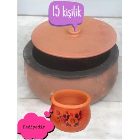 Resim Teknotrust Toprak Güveç El Yapımı 30 cm Ürün 1 Adet Kapak . 
