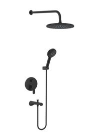 Resim Valtemo Yuvarlak Siyah Ankastre Tepe Banyo Duş Takımı Set Vs-4600 Diğer 