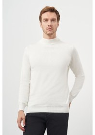 Resim Morven Erkek Ekru Basic Yarım Balıkçı Yaka Dynamic Fit Rahat Kesim Triko 26kc017001454 Ekru Ekru 