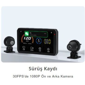 Resim CHIGEE AIO-5 Lite Motosiklet CarPlay Android Auto GPS Navigasyon Sistemi, BSD, STARVIS HDR 5" LCD, 60FPS, 