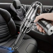 Resim Fırçasız / Fırsatlı Araba El Tipi Elektrikli Süpürge, Çok Fonksiyonlu Elektrikli Temizleyici Islak ve Kuru Araç İçi Vakum Temizleyicisi Güçlü Emiş ile 